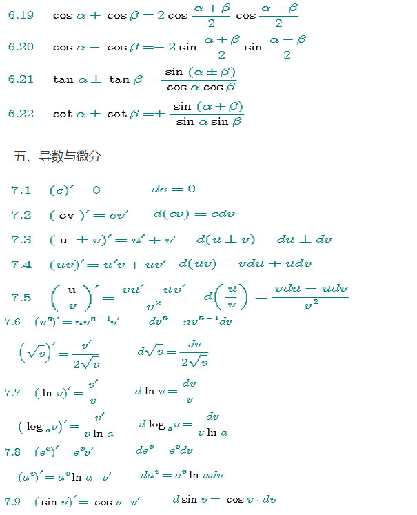 安徽成人高考高起点数学（理）考试定理公式_03