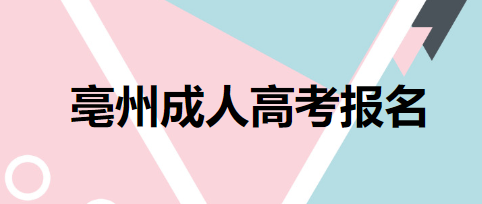 亳州成人高考报名